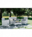 Garden Furniture Set Grey 4 Piece Rattan Pe all weather Rattan 58CM*55CM*80CM