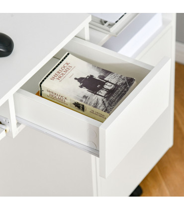 Computer Table with Keyboard Tray Drawer White Particle Board 80cm x 45cm x 75cm