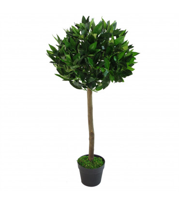 Artificial Bay Tree Green 90cm Real Wood Trunks Adjustable Stems Lifelike Leaves