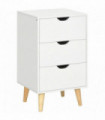 Chest of Drawers - White particle 3 Drawer Unit Storage Bedroom Living Room