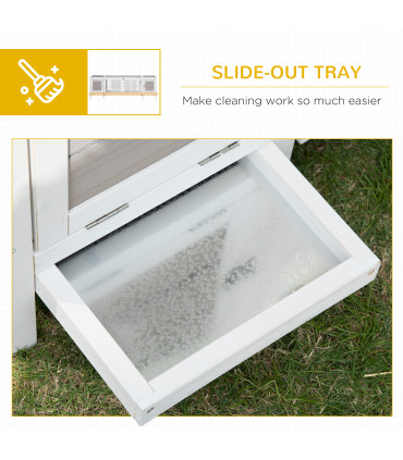 Indoor Rabbit Hutch Separable Guinea Pig Cage Bunny Run w/ Slide Out Tray - Grey