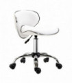 Office Chair Beauty Salon Rolling Technician Stool Chair Low Back White HOMCOM