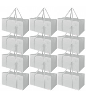 Moving Bags GREY 38 x 68.6 x 35.5 cm Polypropylene Set of 8 Bags 50kg 24 Gallons
