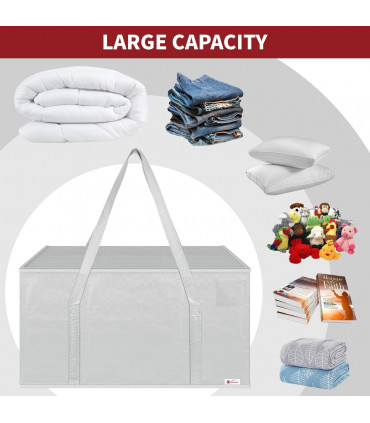 Moving Bags GREY 38 x 68.6 x 35.5 cm Polypropylene Set of 8 Bags 50kg 24 Gallons