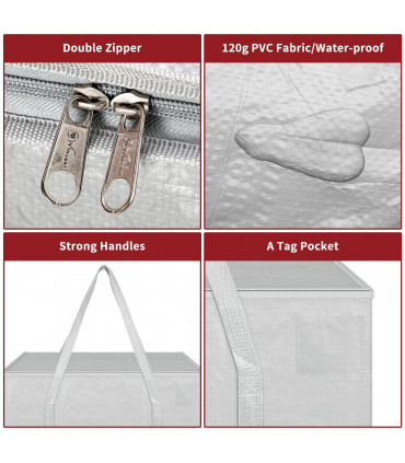 Moving Bags GREY 38 x 68.6 x 35.5 cm Polypropylene Set of 8 Bags 50kg 24 Gallons