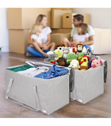 Moving Bags GREY 38 x 68.6 x 35.5 cm Polypropylene Set of 8 Bags 50kg 24 Gallons