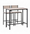 Metal Frame MDF Top Table & Bar Stool Set Black