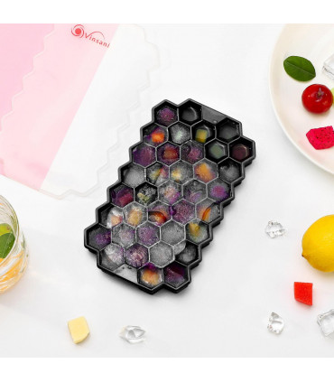 3 Pack Ice Cube Tray Easy-Release Silicone Flexible Ice Mould Tray BLACK 0000363