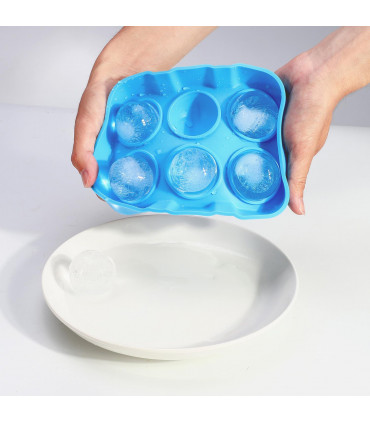 3 Pack Ice Cube Tray Easy-Release Silicone Flexible Ice Mould Tray BLUE 0000364