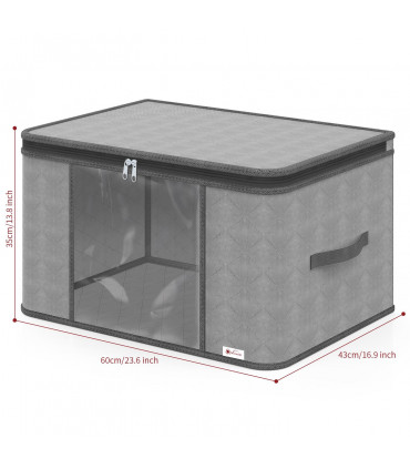 3pcs Deluxe Clothes Storage Bags Organizer Capacity Moisture-Proof - Light Grey