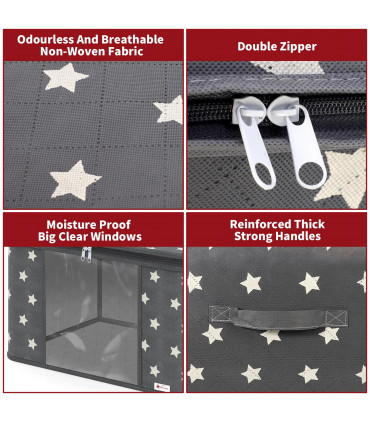 Storage Bags Organizer Large Capacity Moisture-Proof - Grey Star 60 X 43 X 35 cm