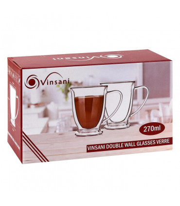 Double Wall Glasses Borosilicate Glass Set of 2 Different Designs 100ml to 600ml