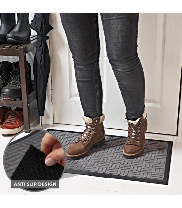 Rubber Light Grey 45 x 75cm Front Door Outdoor Anti Slip Entrance Mat