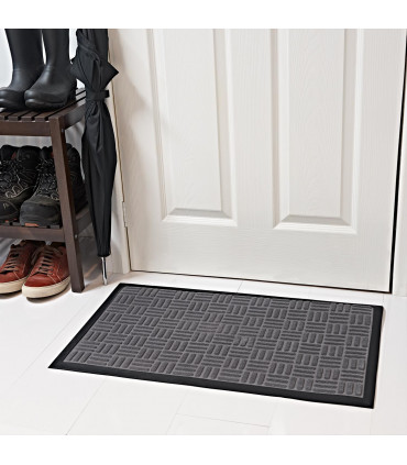 Rubber Light Grey 45 x 75cm Front Door Outdoor Anti Slip Entrance Mat