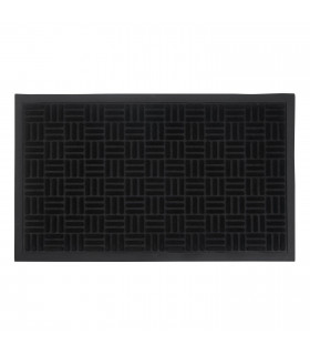 Entrance Mat Black Rubber 45 x 75cm - Front Door Outdoor Anti Slip Mat