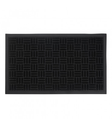 Entrance Mat Black Rubber 45 x 75cm - Front Door Outdoor Anti Slip Mat