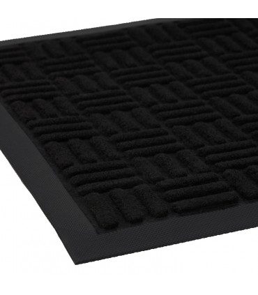 Entrance Mat Black Rubber 45 x 75cm - Front Door Outdoor Anti Slip Mat