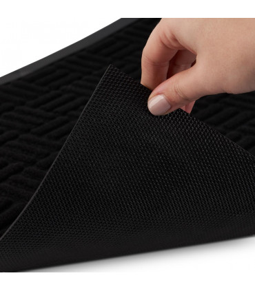 Entrance Mat Black Rubber 45 x 75cm - Front Door Outdoor Anti Slip Mat