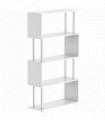 Bookcase White 5-Tier S-Shaped Modern Design Room Divider 80x30x145cm 25kg