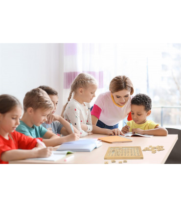 Wooden Hundred Board - 100 Consecutive Numbers Montessori Maths, Natural Wood