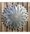 Garden sunflower plaque - Silver galvanised steel 55cm - Garden decoration