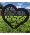 Garden heart rusty metal lawn decor ornament feature decoration