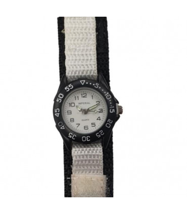 Watch Kids White Dial Velcro Strap Easy Fasten 6.54cm White Imperial