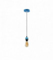 Pendant Light Industrial Blue Metal/PVC 20x40x30cm Blue with bulb