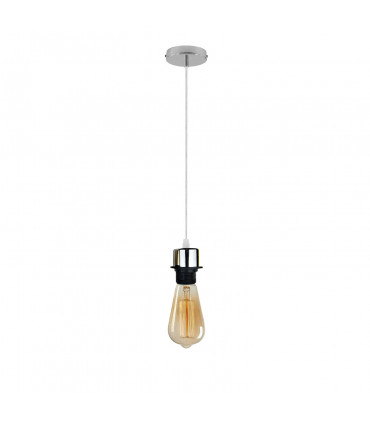 Pendant Light Holder Industrial Chrome E27 Lamp Fitting Set With PVC Cable