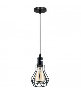 Ceiling Lights Industrial E27 Black Light Cage Hanging Lampshade Fitting Kit