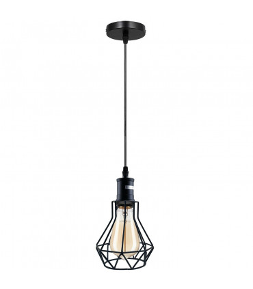 Ceiling Lights Industrial E27 Black Light Cage Hanging Lampshade Fitting Kit