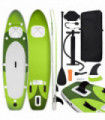 Inflatable Stand Up Paddle Board Set Green 300x76x10 cm