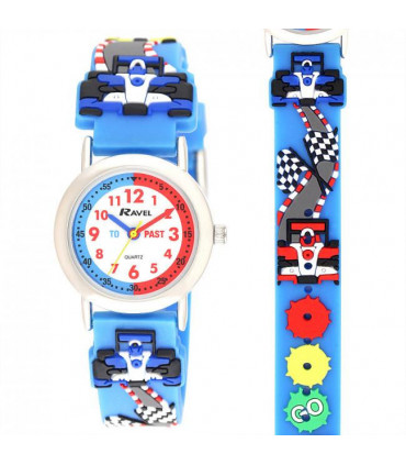 Kid's Cartoon Time Teacher Watch Multicolour Silicon 27mm Soft Strap 3D Design