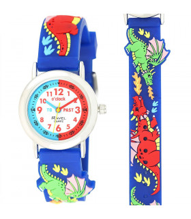 Kid's Cartoon Time Teacher Watch Multicolour Dragon Motif 176mm x 9.66mm