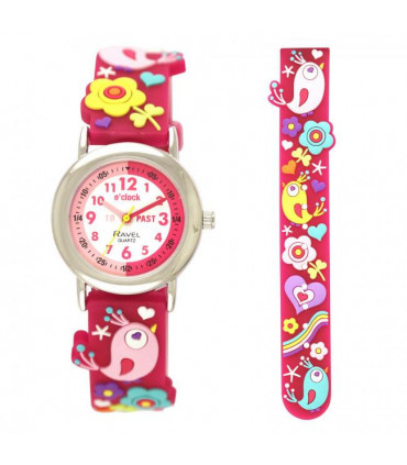 Kid's TimeTeacher Watch - Summer Tweets Pink Silicone Strap 27mm - R1513.92