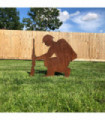 Metal brown 66.5W x 94D x 100Hcm Kneeling soldier lest we forget garden statue