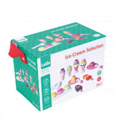 Pretend Play Ice Cream Set Wooden 6 Flavoured Ice Cream 2 Lollypop 3 Macaron