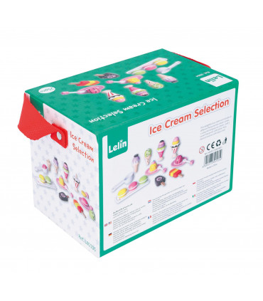 Pretend Play Ice Cream Set Wooden 6 Flavoured Ice Cream 2 Lollypop 3 Macaron