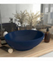Luxury Basin Oval-shaped Matt Dark Blue 40x33 cm Ceramic