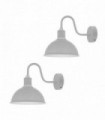 Modern Industrial 2 Pack Swan Neck Metal Arm E27 Sconce Wall Light Set White