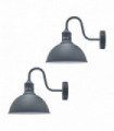 Wall Light Modern Industrial 2 Pack Swan Neck Metal Arm E27 Sconce Gray 20cm