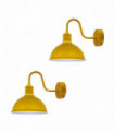 Industrial Vintage Yellow Metal PVC E27 Sconce Wall Light Set Fixture 2 Pack