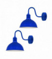 Sconce Wall Light Modern Industrial 2 Pack Swan Neck Metal E27 Navy Blue 40cm.