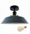 Ceiling Light Grey Metal Flush Mount Modern Industrial 22x36x36cm 1kg 4cm Hole