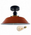 Ceiling Light Orange Metal Flush Mount Modern Industrial 22x36x36cm 20.64kg