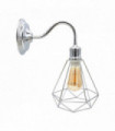 Wall light Metal Chrome with bulb Modern Industrial Wall Sconce Light Swan Neck