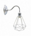 Wall Light Modern Industrial Chrome Metal E27 Holder Fitting Cage Design