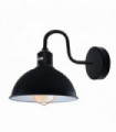 Wall Light Modern Industrial Swan Neck Metal Arm E27 Sconce Black inner white