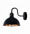 Wall Light Modern Industrial Swan Neck Metal Arm E27 Sconce Black Gold 10x21cm