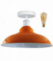 Ceiling Lamp Base Metal Orange E27 Bowl Shape Shade Indoor Lighting 100mm x 25mm